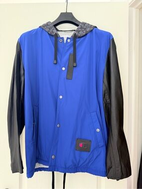 Coach x Champion Blue and Black Hooded Jacket